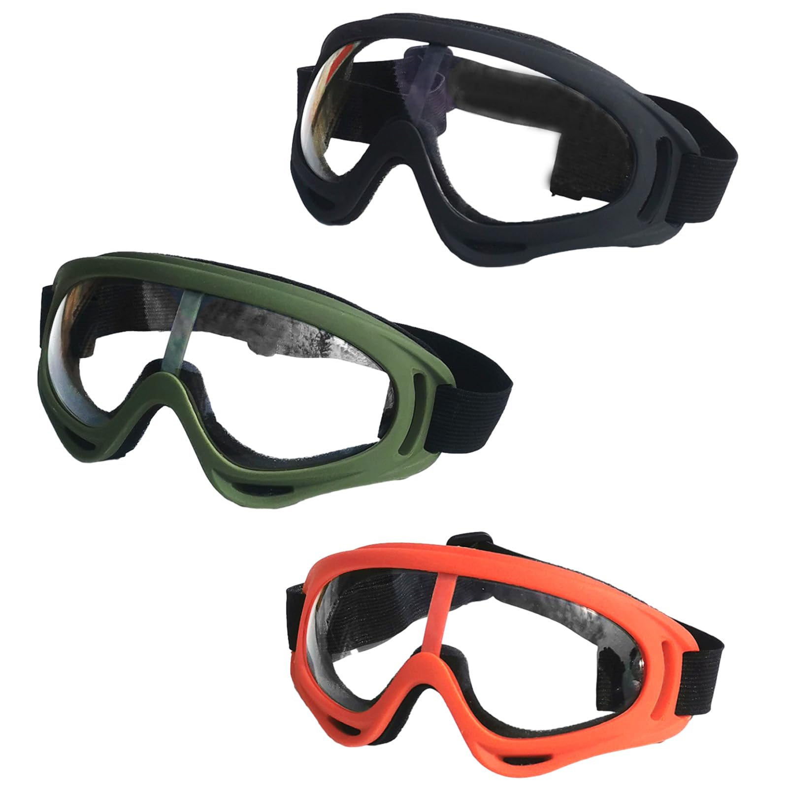 Ksvaye 3 Piezas Gafas de Proteccion Trabajo, Gafas Proteccion para Niños Ajustables Gafas Seguridad para Jugar al Aire Libre, Ciclismo, Esquí, Montañismo