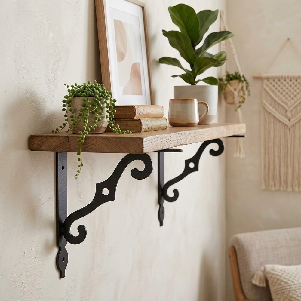para soporte para estantería Metal 24cm para acero Carbono Negro(Black190*140 * 25mm)