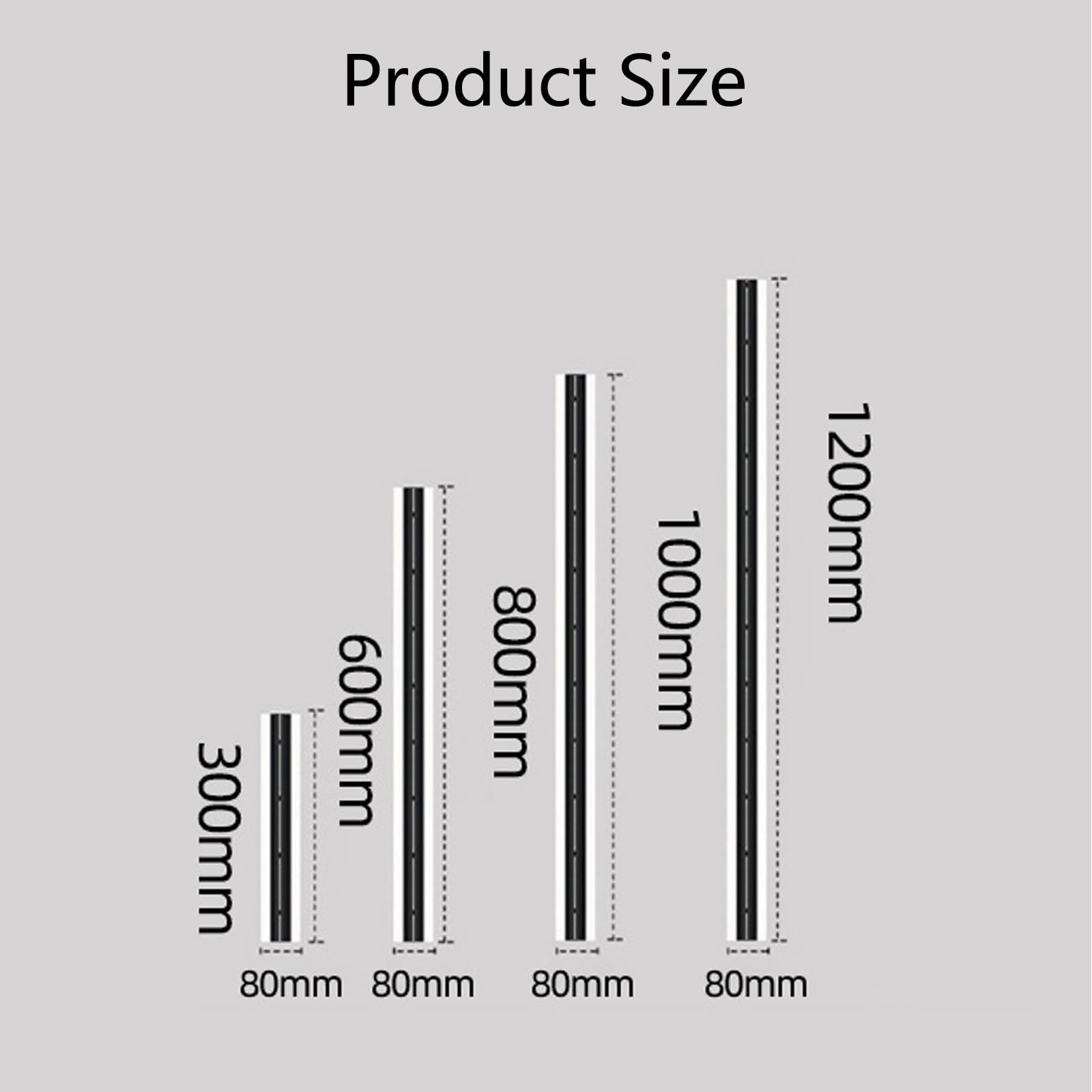 Wandleuchte für den Außenbereich, Solaire LED, Sans Fil, 2700 K/4500 K/6500 K, Etanche IP65, aus schwarzem Aluminium, für Außenküche, Veranda (warm, 80 cm)