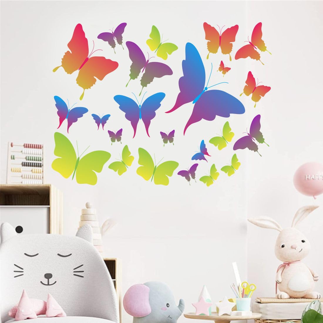 AH Decals Cartoon 3D Colour Full Butterflly Animated Wall Sticker Beautiful Created Designs Kids Room Sticker Wall, Hall, Living Room,Poster 3D Background Removable Sticker Gallery Poster - Image 2 thumbnail