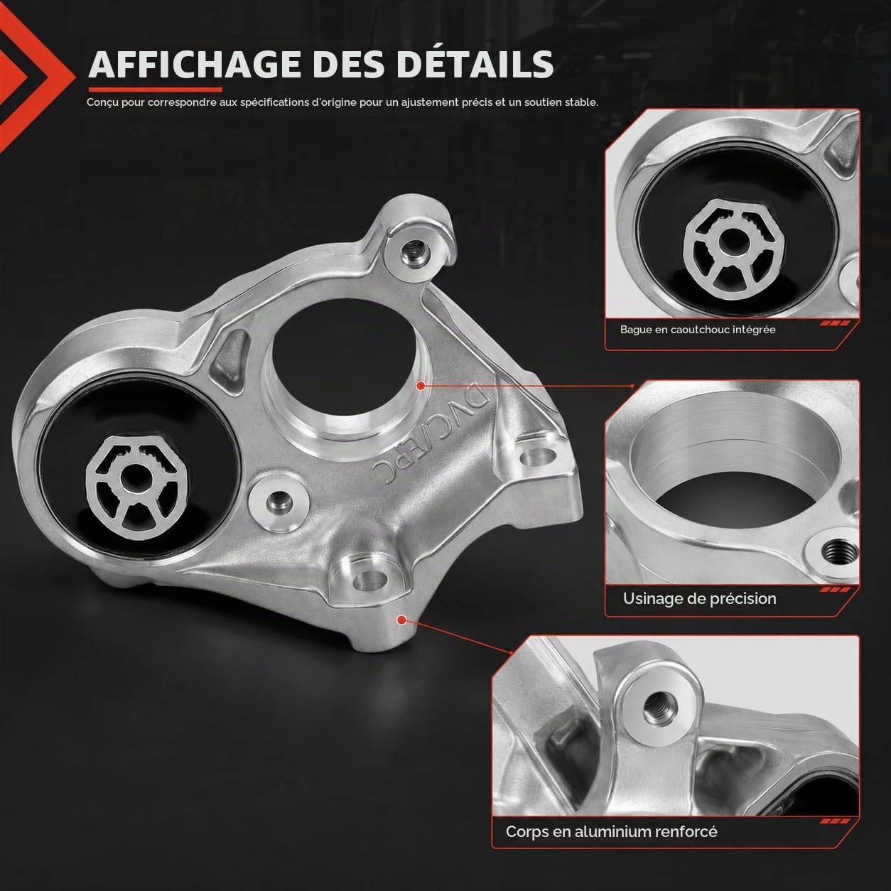 Support Moteur 1807JE 1807JF 1807HC Compatible avec Peugeot 3008 308 407 RCZ Compatible avec Citroën DS, Support Fixation Tampon Moteur Métal Caoutchouc
