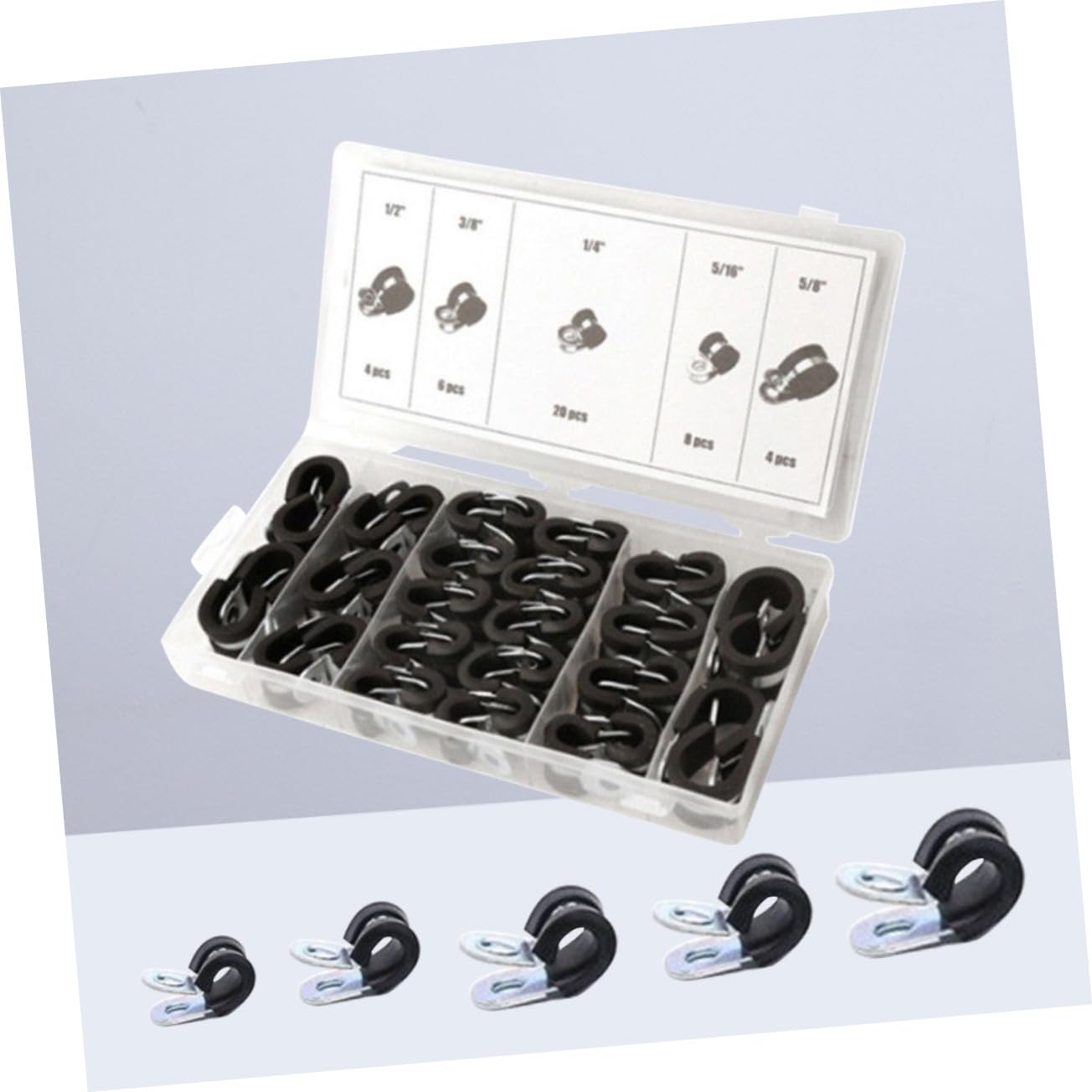 42 Stück Teiliges Schlauchschellen Set aus Verzinkte Langlebige Schlauchklemmen für Auto Wasser und Luftschläuche Geeignet für Kraftstoffleitungen und Silikonschläuche Praktische
