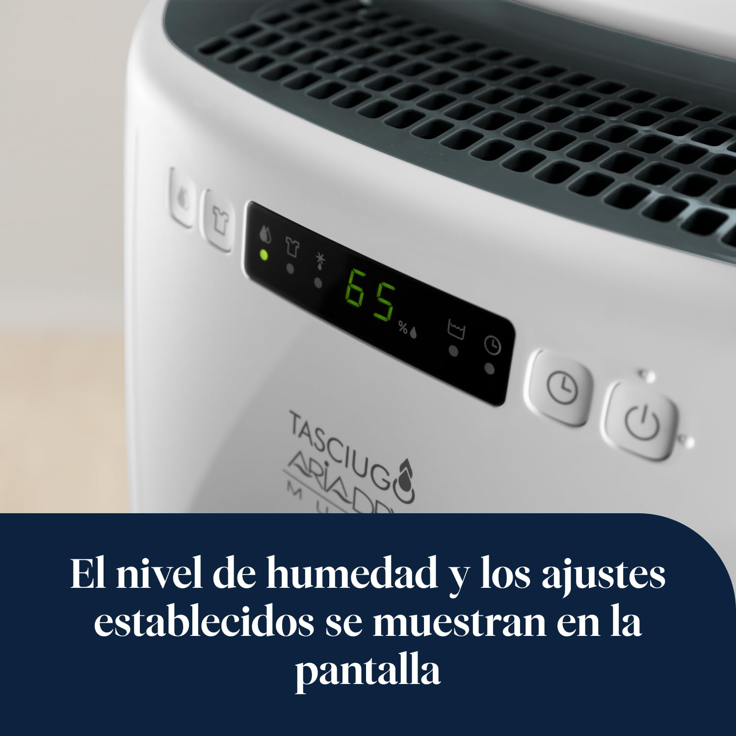 De’Longhi Tasciugo AriaDry Multi - Deshumidificador Doméstico Portátil (16L/Día) con Sistema de Filtración 3-Action, Función Secado de Ropa, Antimoho, Silencioso, Blanco (DEXD216R)