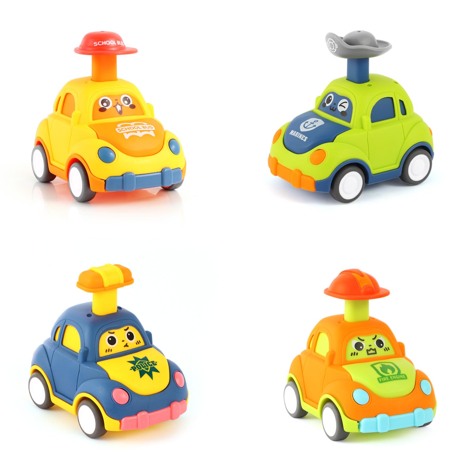 QSONSELL Car Toys for Toddlers 1-3 Year Old Boy Birthday Gift for Boys Girls 1-3 Pull Back City Vehicle Toys Goodie Bags Stuffers Party Favors for Kids
