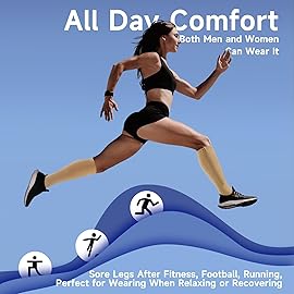 cerpite Zipper Compression Socks, 2 Pairs 15-20 mmHg Closed Toe Compression Stockings for Men Women