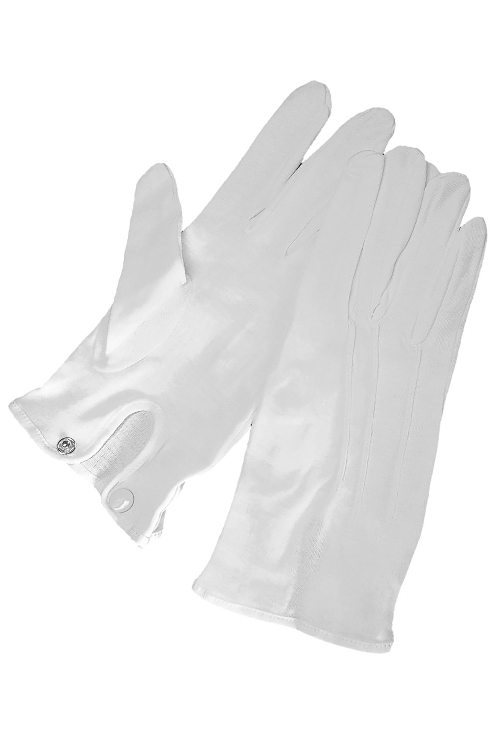 Kostuem24 Baumwoll-Handschuhe weiß mit Druckknopf und Biesen, S (Damen) Spielzeug