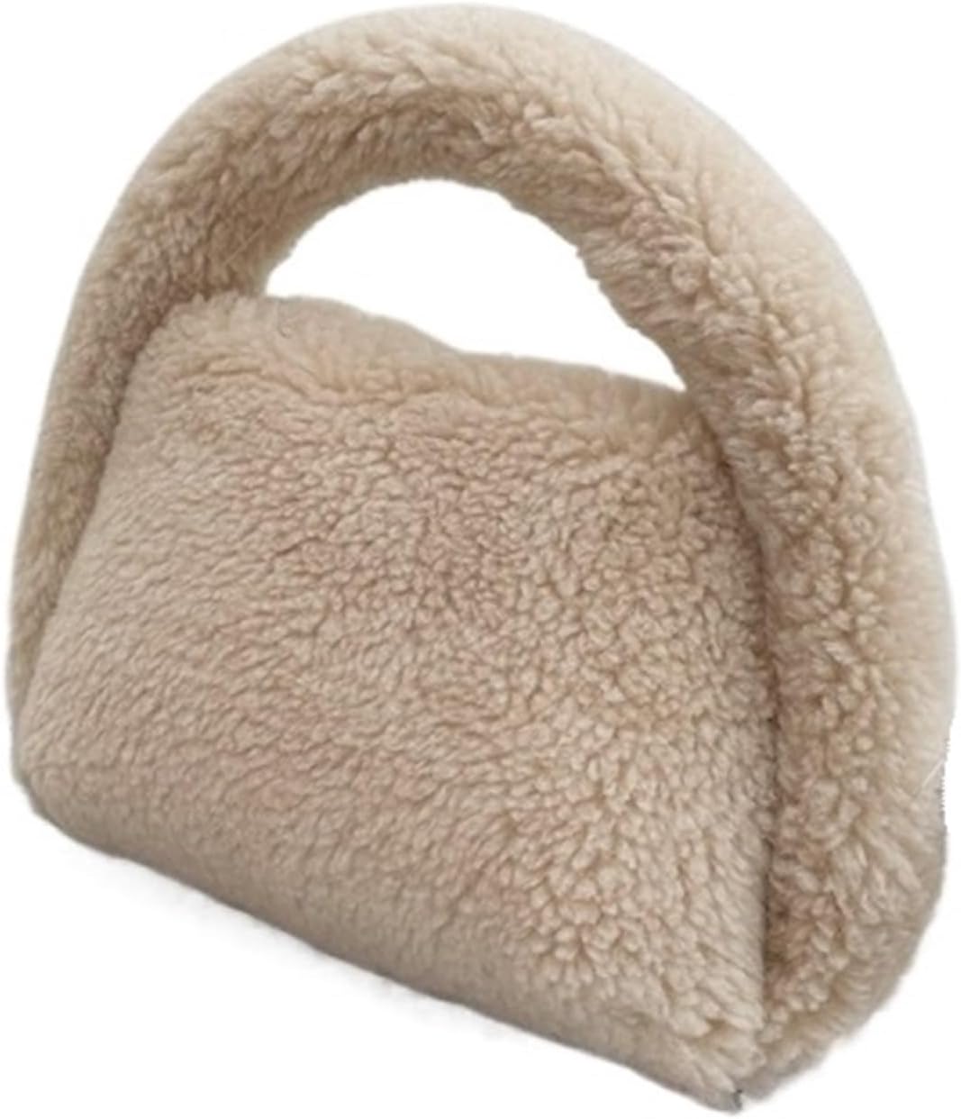 Furry Bag Plush Bag Autumn And Winter Sense Of Hand-held(APRICOT)