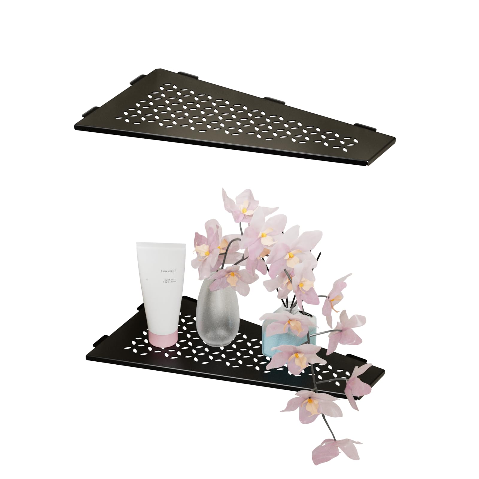 12 Corner Shower Caddy Shelves 2 Pack Bathroom Shower Shelf for Tiled Wall Stainless Steel Shower Shelf Organzier