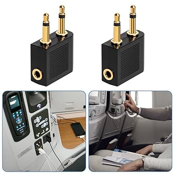 Adattatore Per Cuffie Da Aereo - 2 Pezzi, Placcati Oro, Per Jack 3.5mm