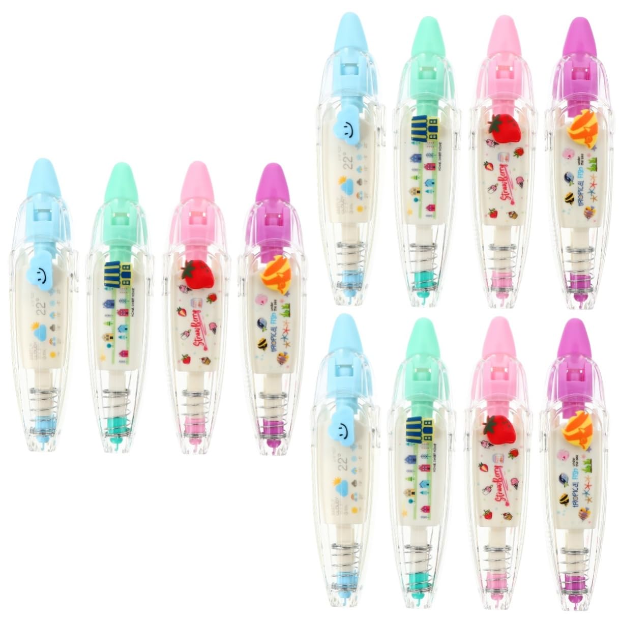 NUOBESTY Lot De 3 Rubans Adhésifs Dextérieur En T Pour Scrapbooking Papeterie Esthétique Pour La Décoration Des Étudiants Écriture Laitière 4 Pièces X 3
