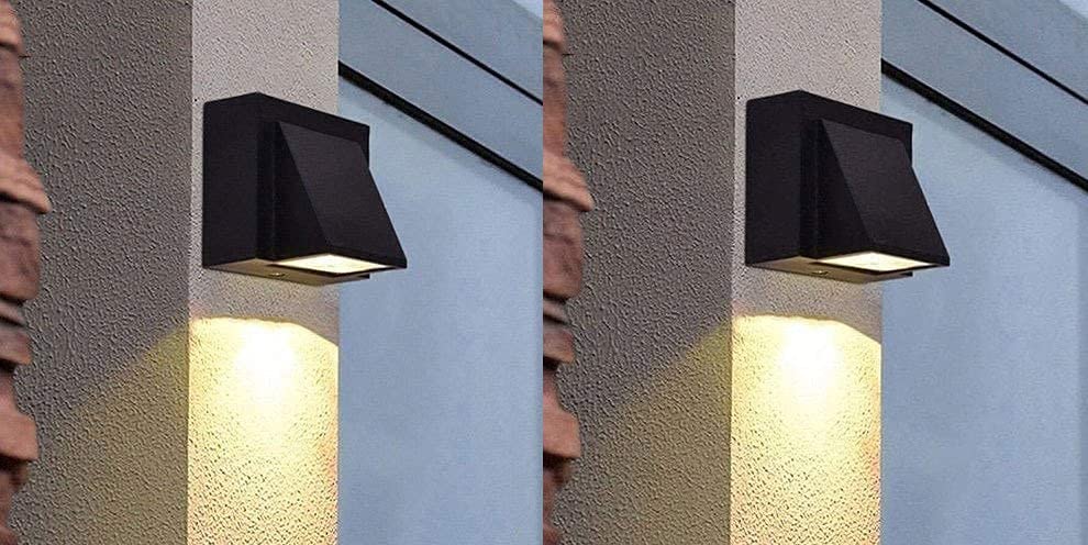 Desidiya® 5 Watts Up or Down Outdoor LED Light (Pack of 2) IP65, 3000K, Aluminum Die Casting Body Wall Light (Black - Warm White)