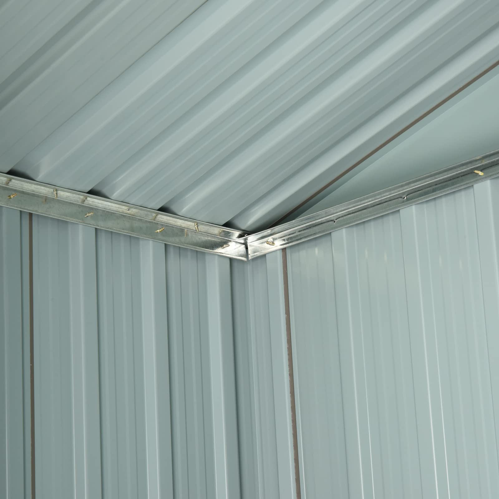 Outsunny 6 x 3.6 ft Corrugated Metal Garden Storage Shed w/Sliding Door