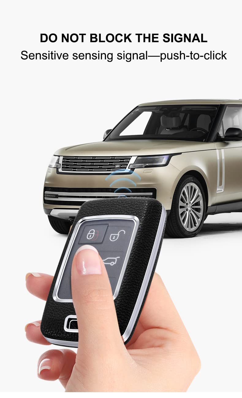 HIBEYO Custodia intelligente per chiave auto adatta per Land Rover Portachiavi per Discovery 5 CRange Rover Sport Evoque Evoque per Jaguar XF F-Pace portachiavi a 5 tasti B viola