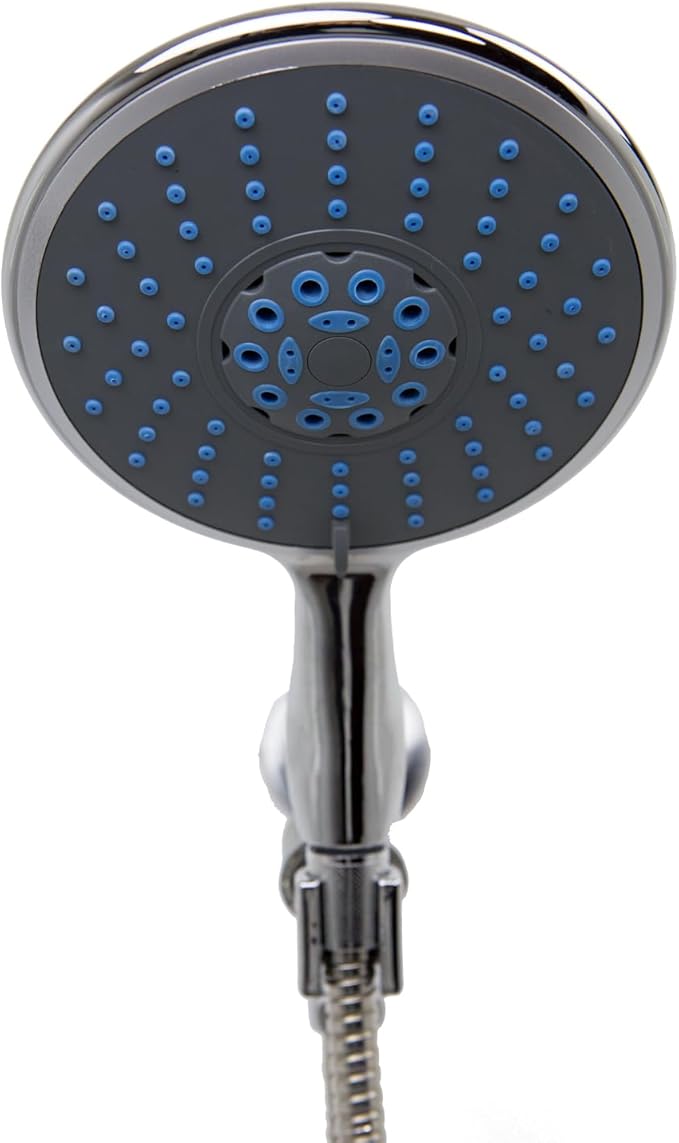 Cabezal de ducha masajeador jumbo Home Basics SM10055, cromado miniatura 3