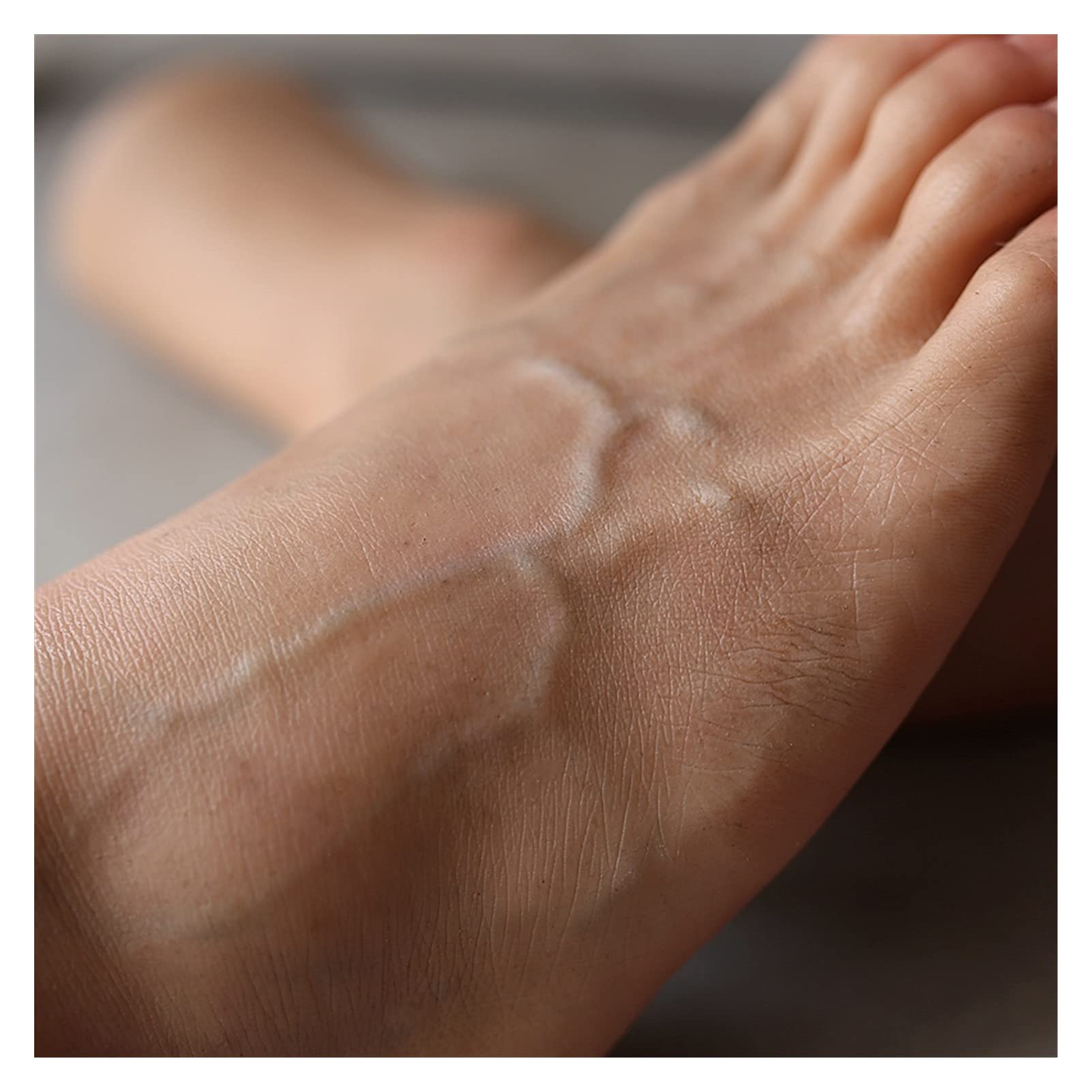 Cienka męska stóp Model Sabety Symulacyjne Platinum Silikonowe Manicure Nail Art Footwear Biżuteria Rekwizyty TGZ4100 Biżuteria skarpetkowa do butów(Right foot)