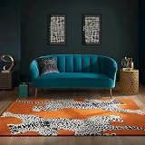 Hand Tufted Leopard Area Rug Animal Print Rug Area Rug Carpet Hand Tufted Carpet 100% Woolen Rug Runner (9X 12 Ft, Orange)