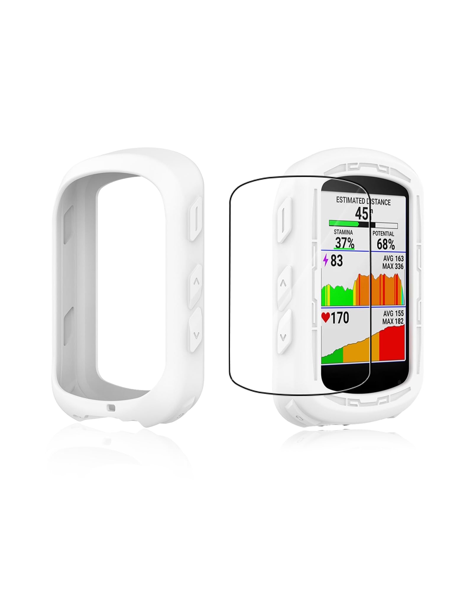 Funda de silicona para Garmin Edge 540 con protector TPU blanco 8