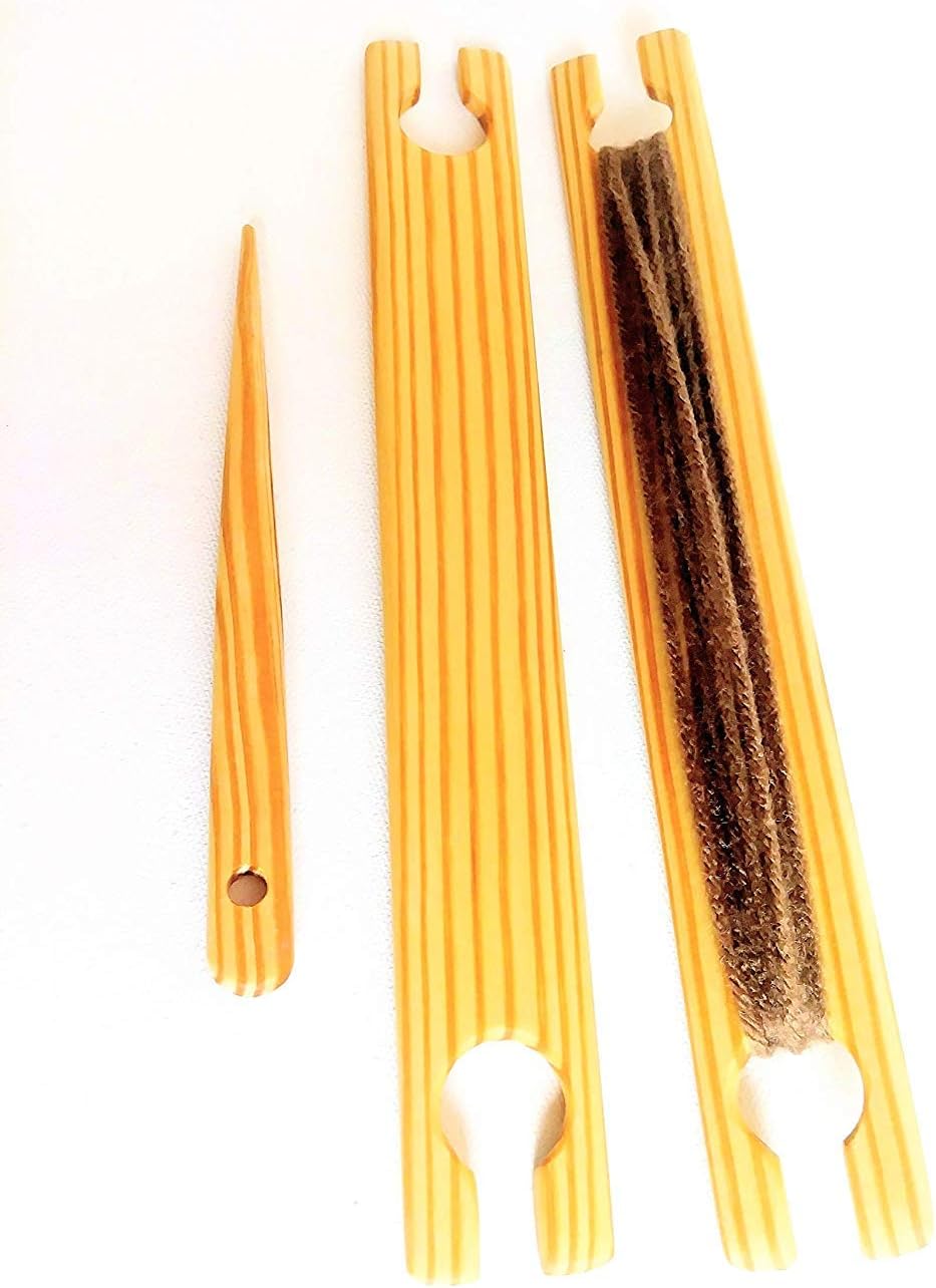2 Pack of 20 Inch Weaving Stick Shuttles Free Weaving Needle 3 Tools Total