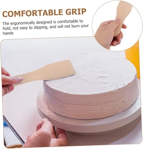 Miniatura 7 de HEMOTON Conjuntos de utensilios de cocina de madera Pala segura espátula de mantequilla de madera Jam Scraper Simple diseño práctico piezas