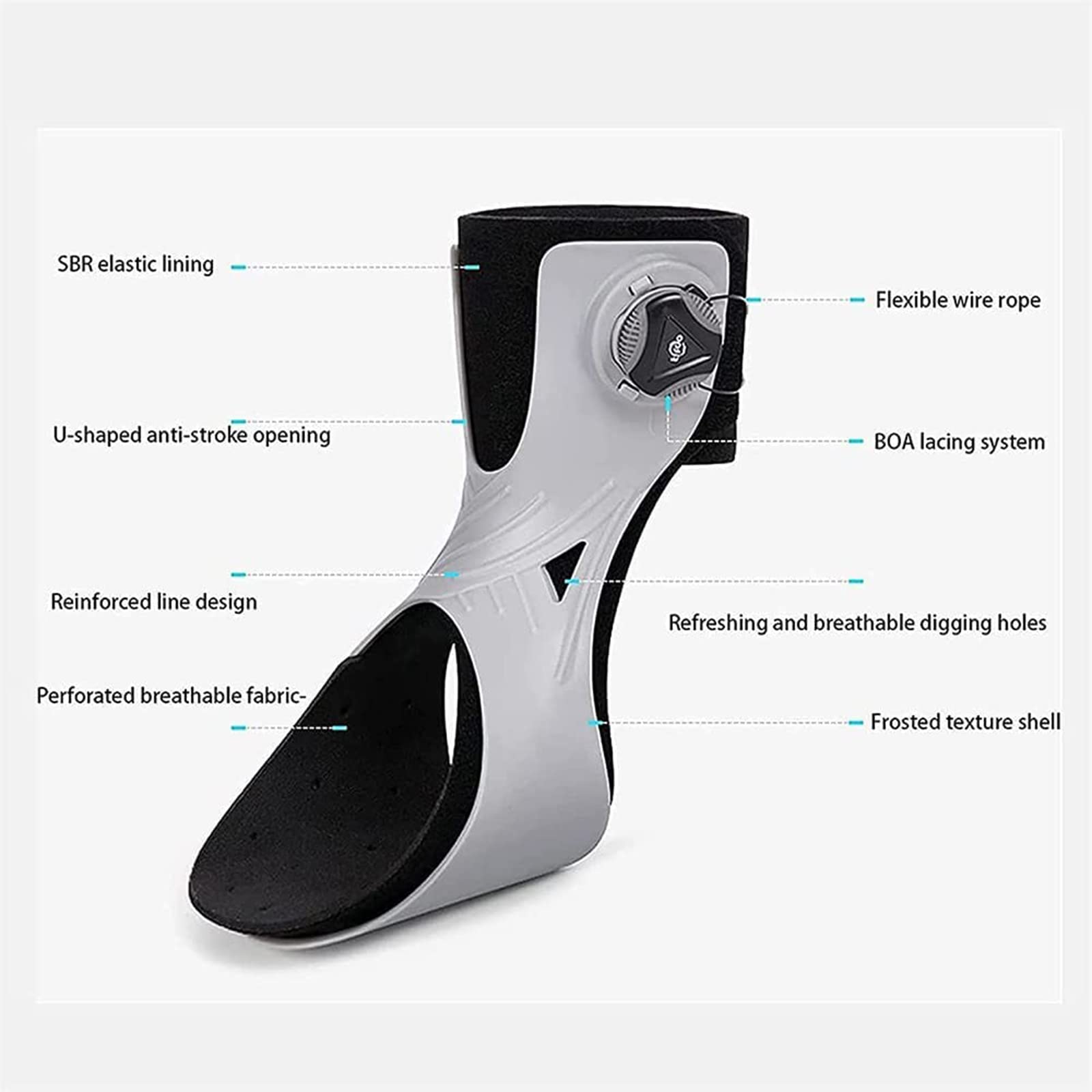 Ortesis de Caída del Pie Corrector de Tobillo Apoyo de Protección Férula de Corrección Gota Derecha o Izquierda Faja de Pie Fascitis Plantar Alivio de la Tendinitis de Tobillo y Aquiles,Left,L