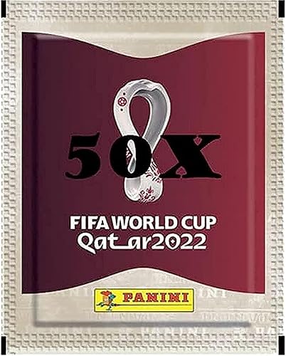 Panini Serie de pegatinas oficiales de la Copa Mundial de la FIFA Qatar 2022 (50 bolsas de calcomanías)