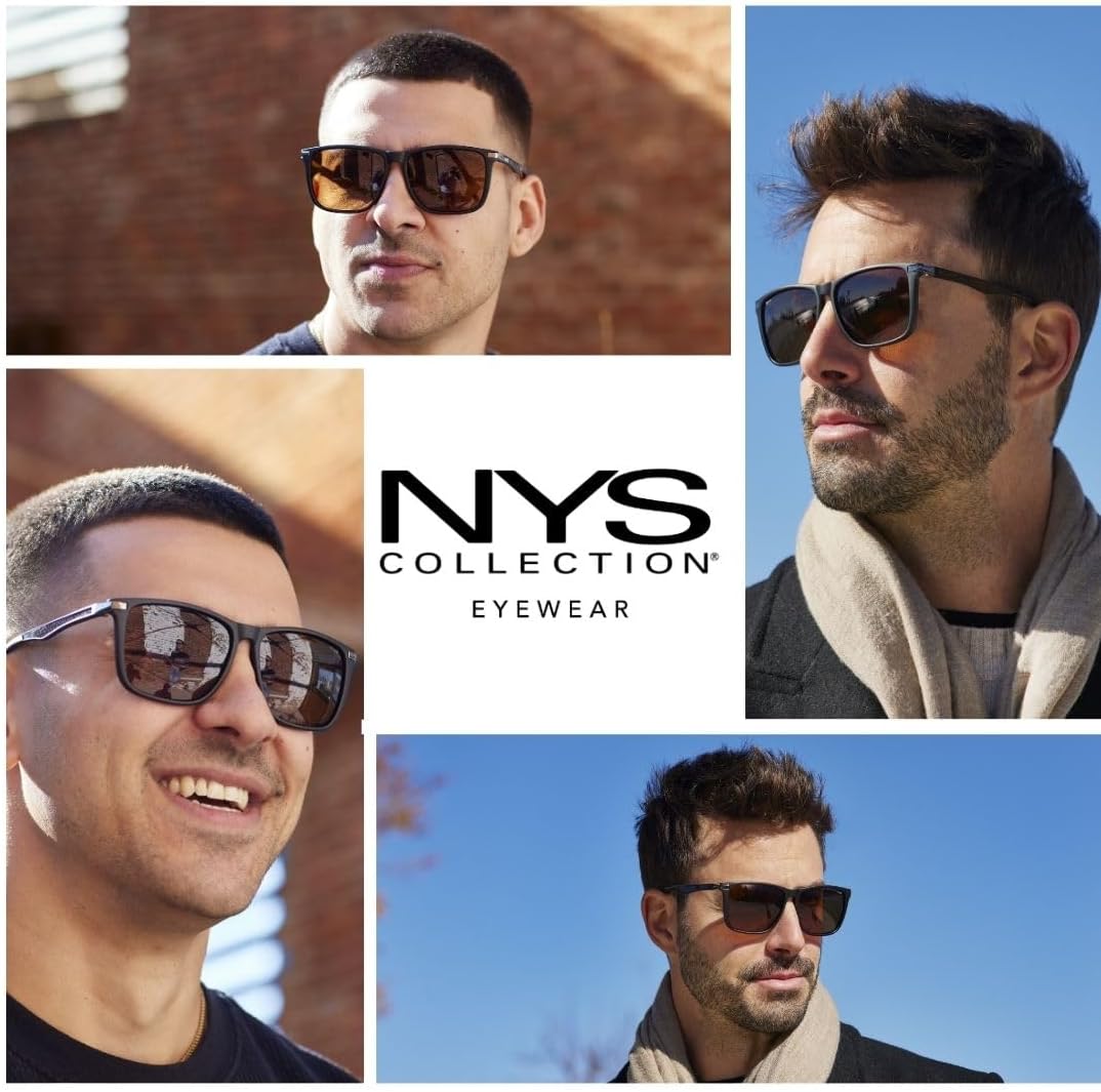 NYS Collection Polarized Sunglasses 100% UV400 Anti-Glare Scratch-Resistant Lightweight Durable Retro Style for Men Women