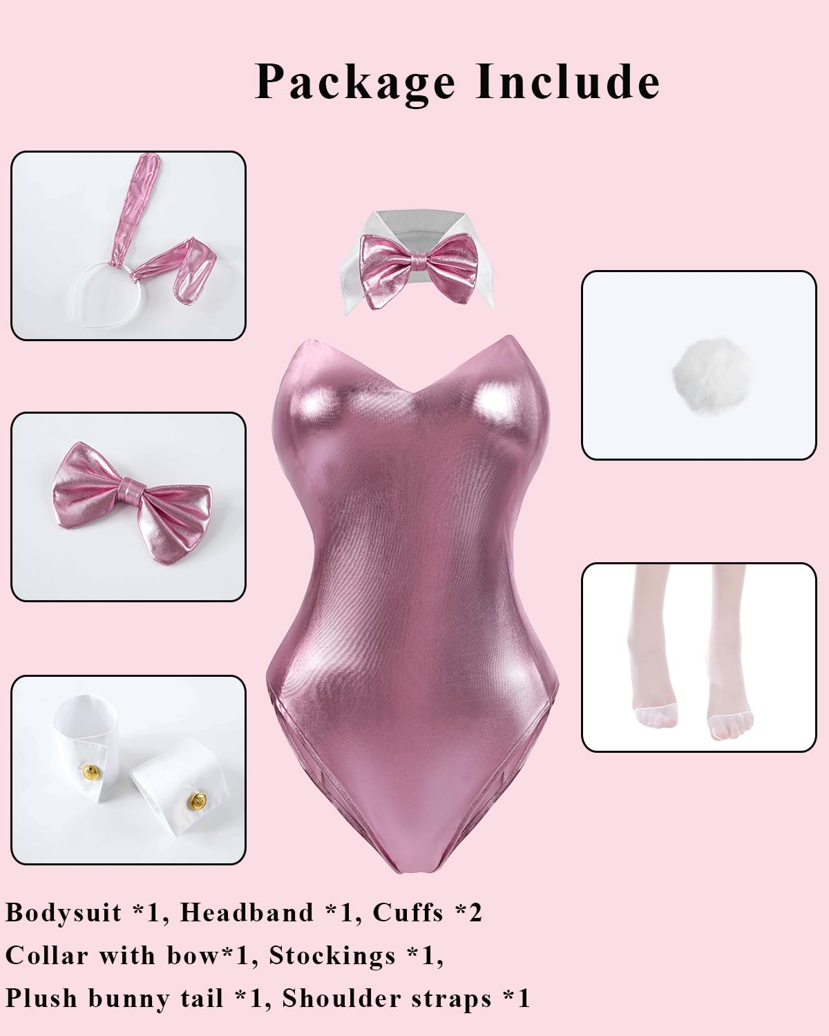 CR ROLECOS Bunny Costume Women Bunny Suit Cosplay Lingerie Adult Halloween Costumes: Pink XX-Large