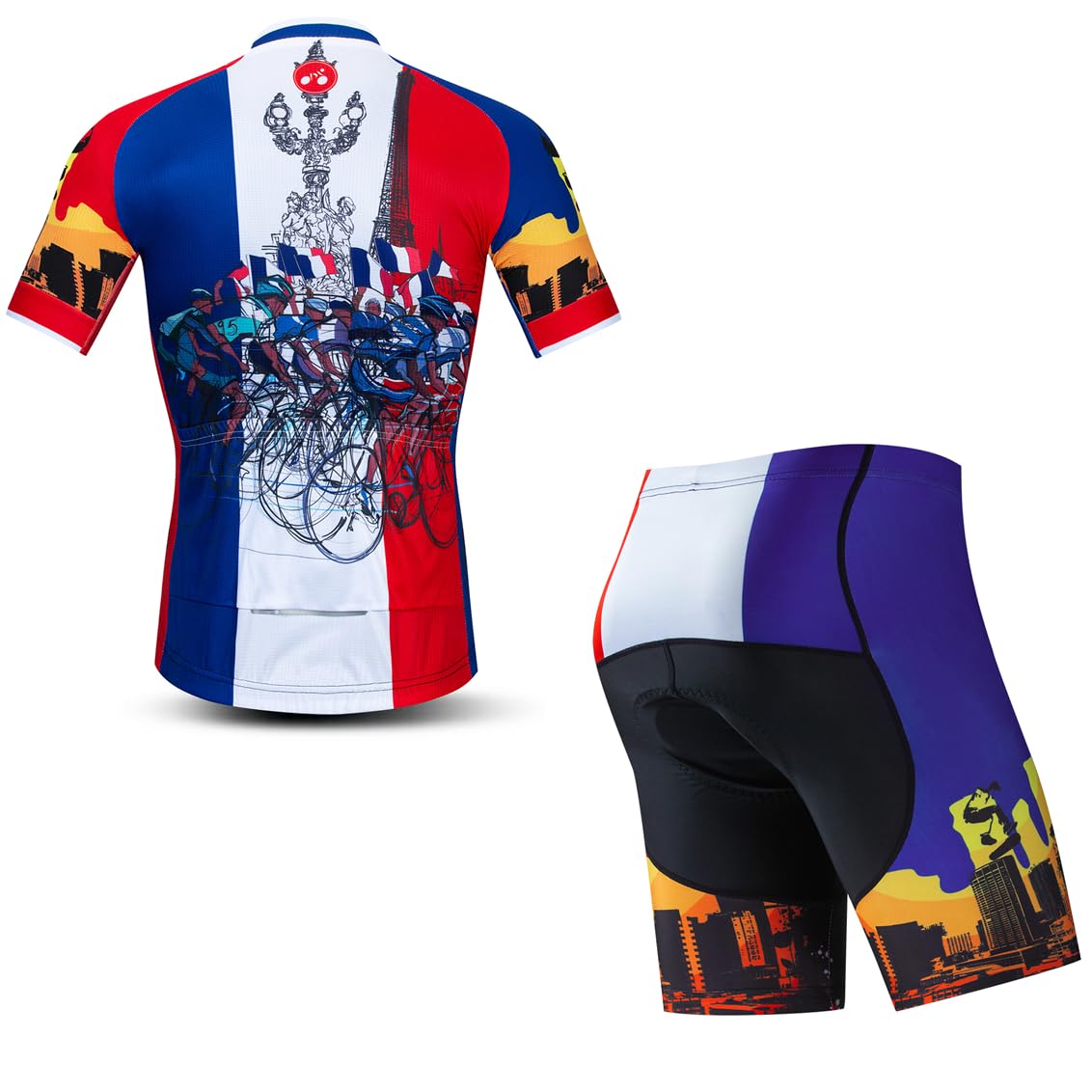 Herren-Radtrikot, Set-Fahrradbekleidung, Sommer-Kurzarm-Fahrradbekleidung