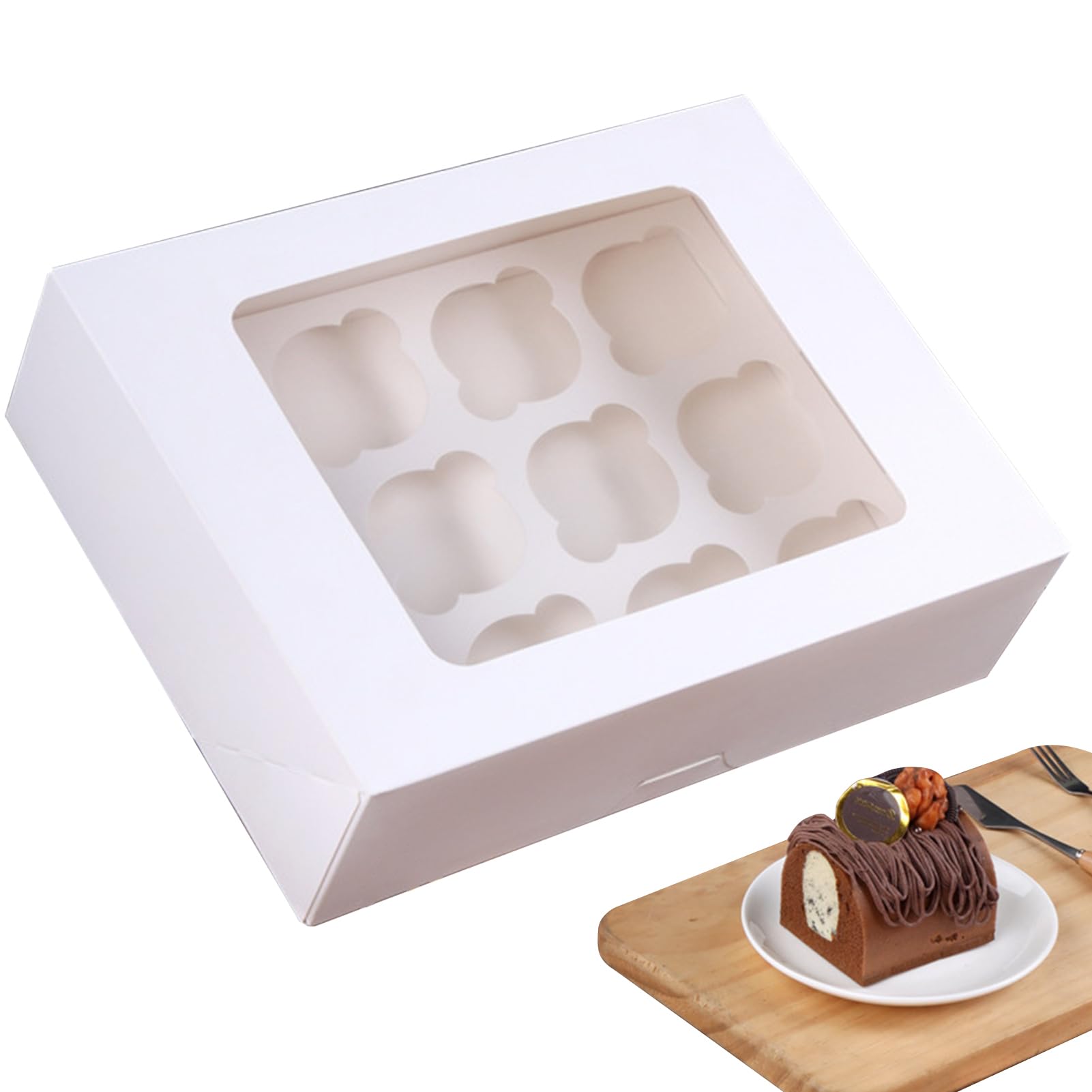 Cajas de panadería, cajas para cupcakes y cupcakes, cajas de papel