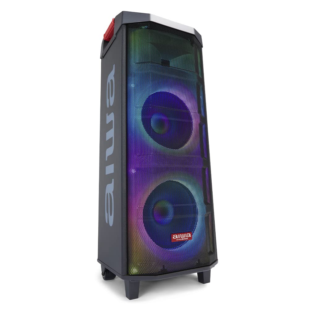 AIWA - KBTUS-710, TROLLEY PARTY SPEAKER 700 W, Bluetooth 5.0 portata 10m, TunerFM, porte USB/SD per Mp3 Recorder/Player, AUX in, 2 microfoni, batteria ric. durata 8 ore, AC adapter, telecomando