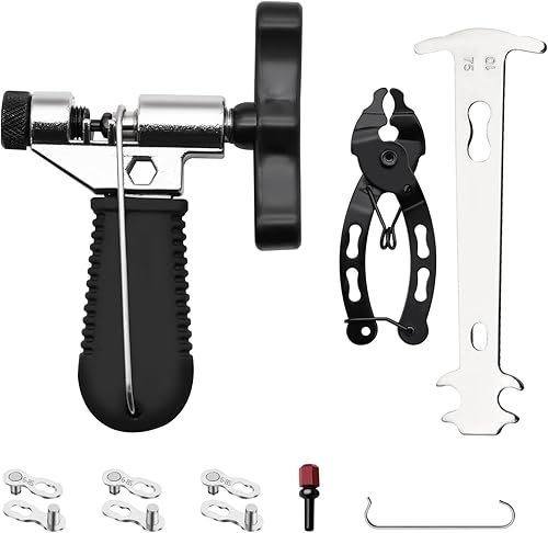 FGBNM Juego de herramientas de cadena de bicicleta de 678 velocidades, alicates de eslabones de bicicleta + divisor de cadena con gancho de cadena +