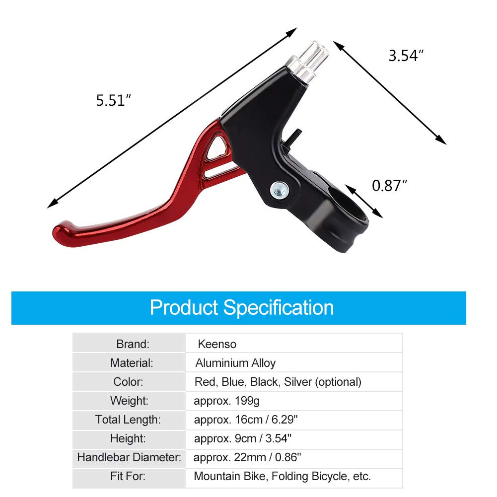 Keenso Aluminium Alloy Bicycle Brake Handle, Durable and Lightweight Mountain Bike Brake Levers - Image 3