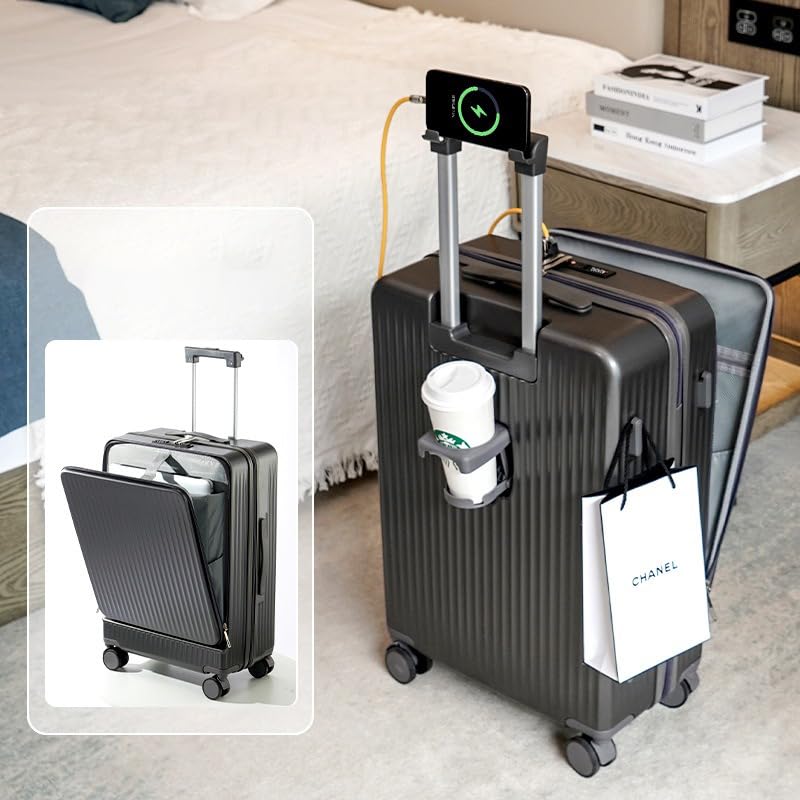 GenericFront Opening Suitcase For Men And Women New Multi-functional Code Suitcase Trolley Case
