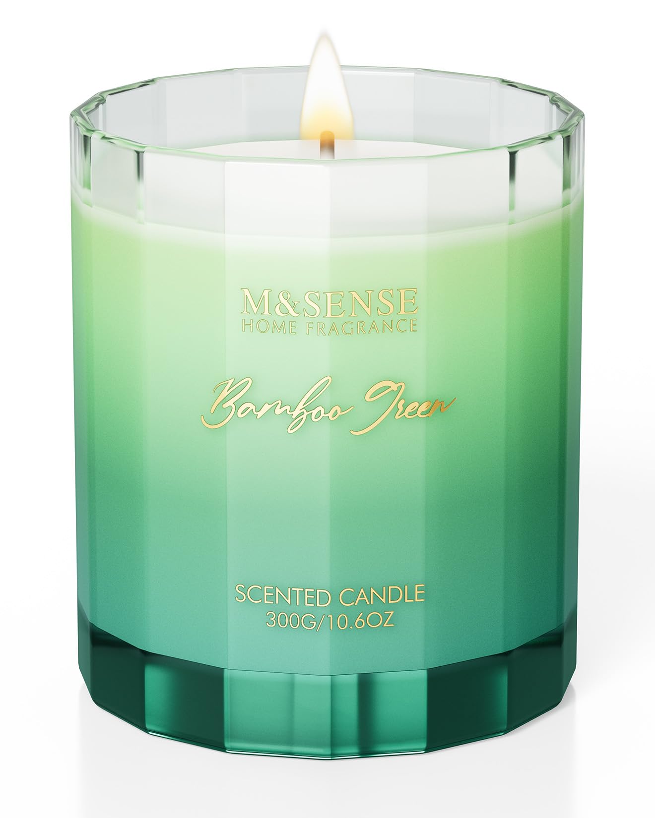 M&SENSE velas perfumadas en un frasco de bambú Vela Grande Ecológica y No Tóxica para Decoración del Hogar, 300g con 60 Horas de Tiempo de Combustión, Perfecta como Regalo para Mujeres