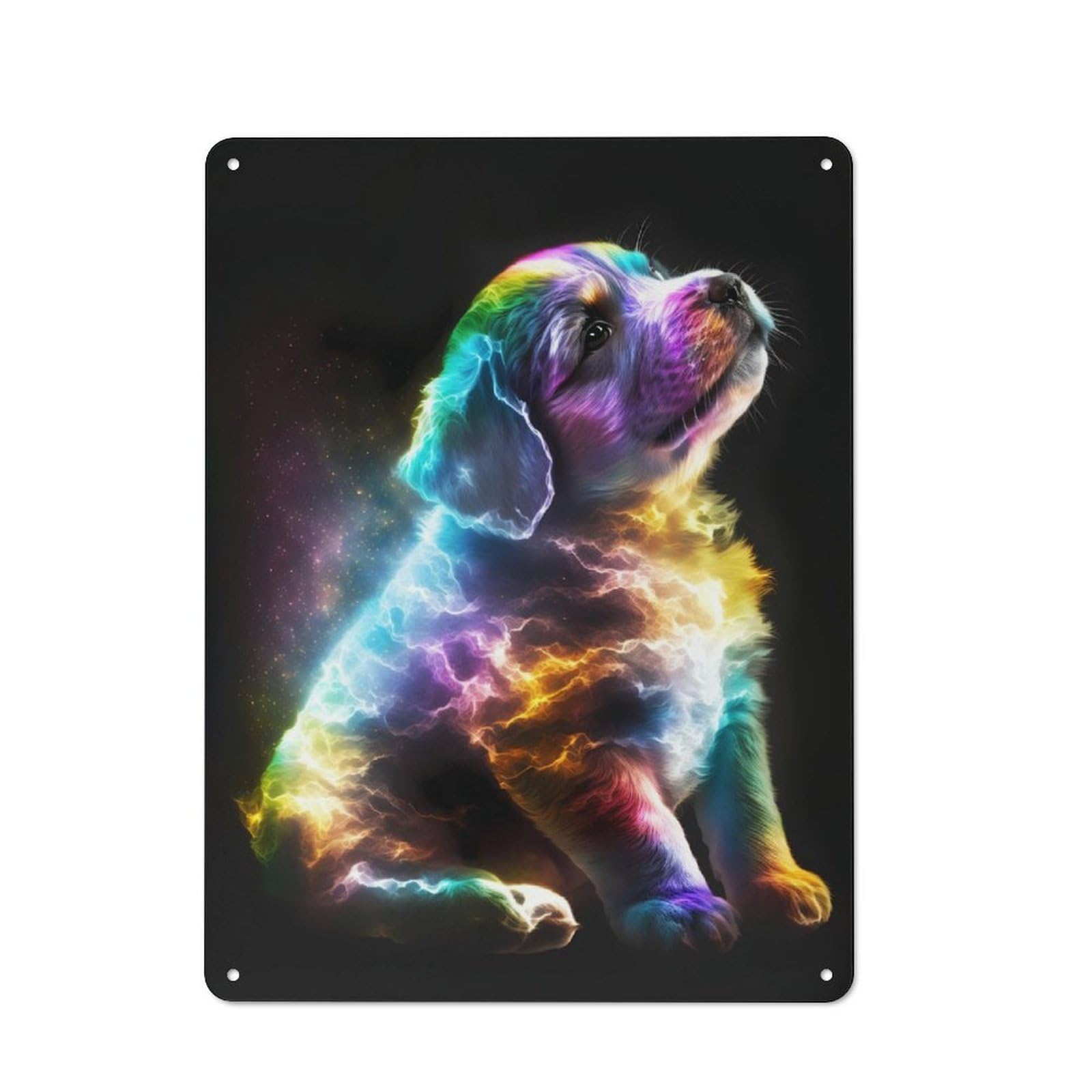 Junmoney Cute Galaxy Puppy Tin Wall Plaque 40X30cm With For Studio Or Craft Room, For Cooler-Season Styling In Studio And Craft Room
