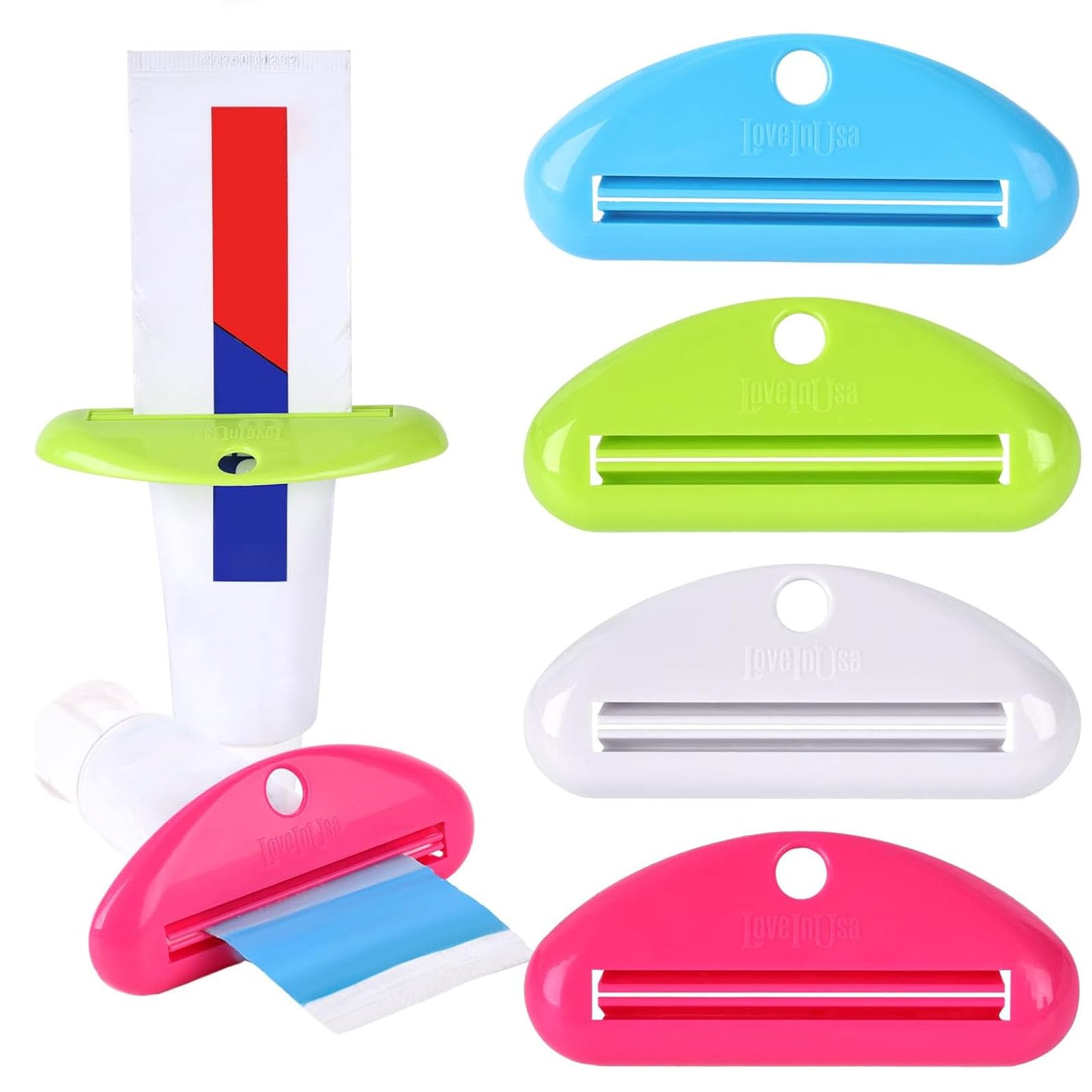 LOVEINUSA Toothpaste Tube Squeezer Dispenser, 4 PCS