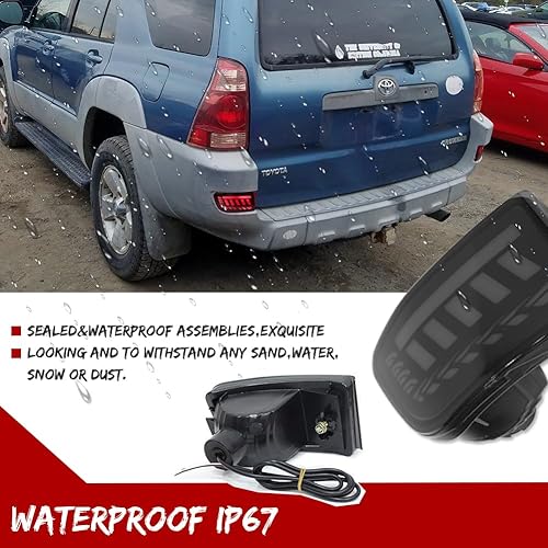 Miniatura 5 de KENRTIR Para Toyota 4Runner 2003-2005, 2002-2009 Toyota Land Cruiser Prado 120 Reflector de parachoques trasero señal de giro secuencial luces