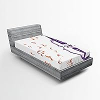 Vista 50 de Ambesonne - Sábana bajera ajustable multicolor, en colores y tres tamaños Azul y gris