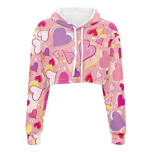 doginthehole Women's Cropped Hoodie Long Sleeve Hooded Pullover Drawstring Sweatshirt
