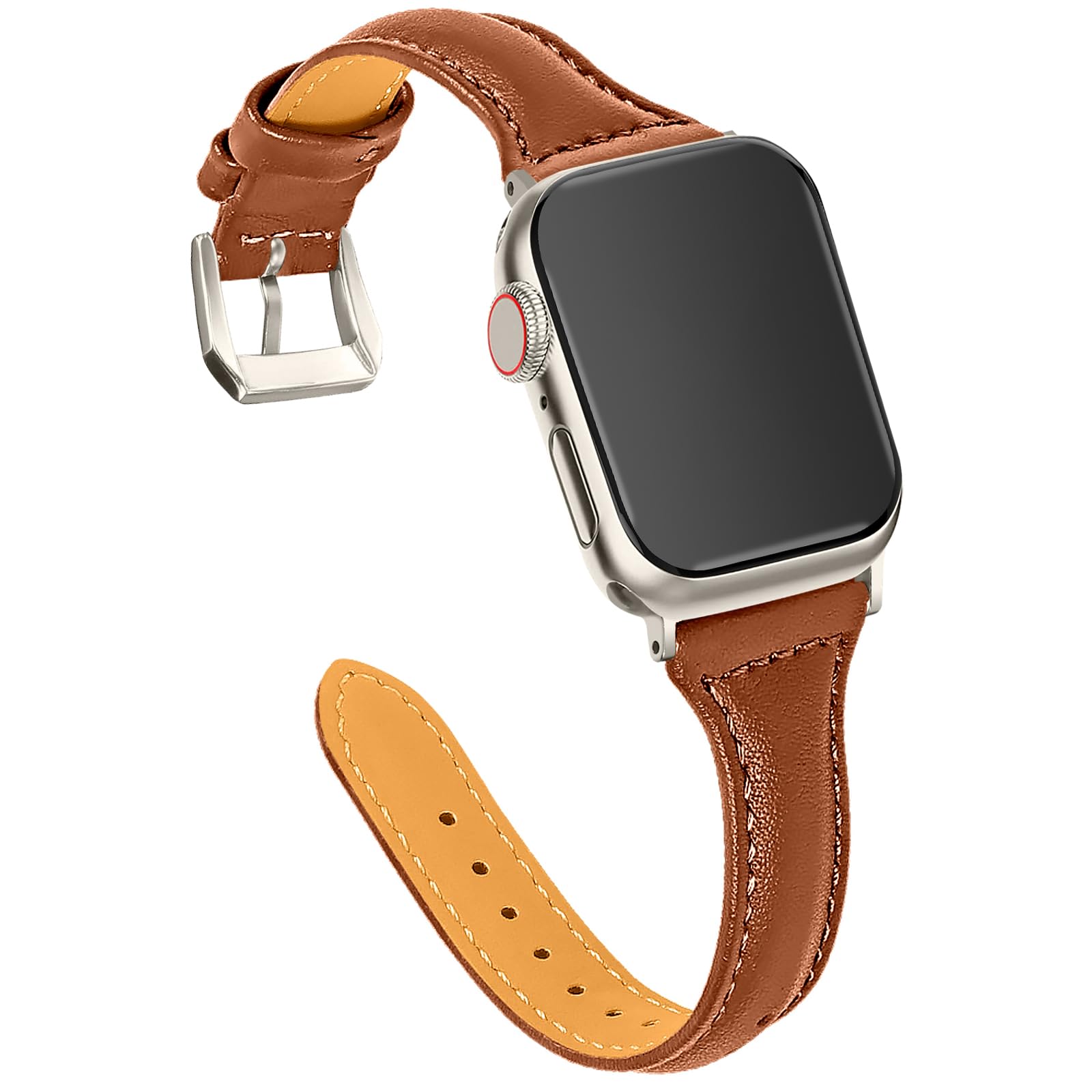 Leather Bands Compatible Apple Watch Bands For Women 38mm 40mm 41mm 42mm 44mm 45mm 46mm 49mm, Top Grain Leather Band Replacement Strap for iWatch Ultra SE SE2 Series 11 10 9 8 7 6 5 4 3 2 1