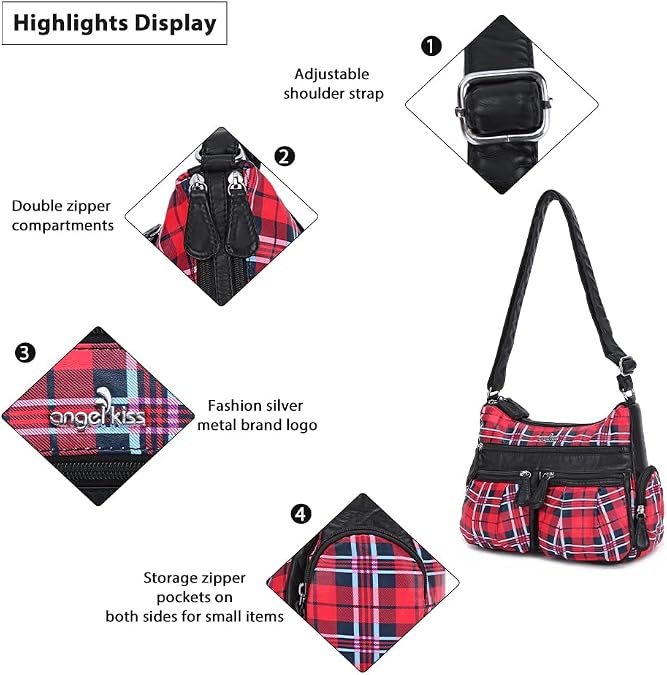 Angel Kiss Crossbody Bags for Women, Ladies Shoulder Handbags and Purses Medium Faux Leather Pocketbooks