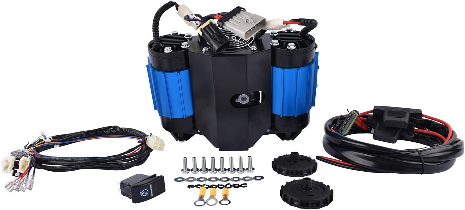 Universal On-Board Twin High Performance Compressor 12 Volts Replacement For ARB CKMTA12, For Tire Inflator Horn Tools Lockers Locking Differentials and Pneumatic Tools