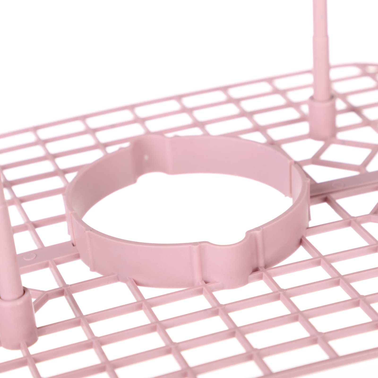JDEFARF Square Plastic Strawberry Plant Support Rack, Strawberry Plant Stand, Strawberry Plant Stand with 4 Sturdy Legs, Strawberry Growing Stand for Garden(Pink)
