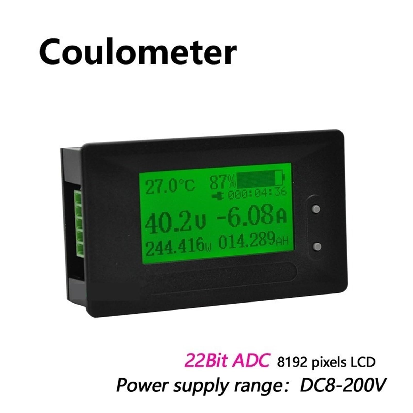DC 8-200V 500A Woltomierz Amperomierz Tester Akumulatora Samochodowego Coulometer Pojemność Napięcie Elektryczne Miernik Mocy Monitor Szybkie Dokładne Wykrywanie(300A With Shunt)