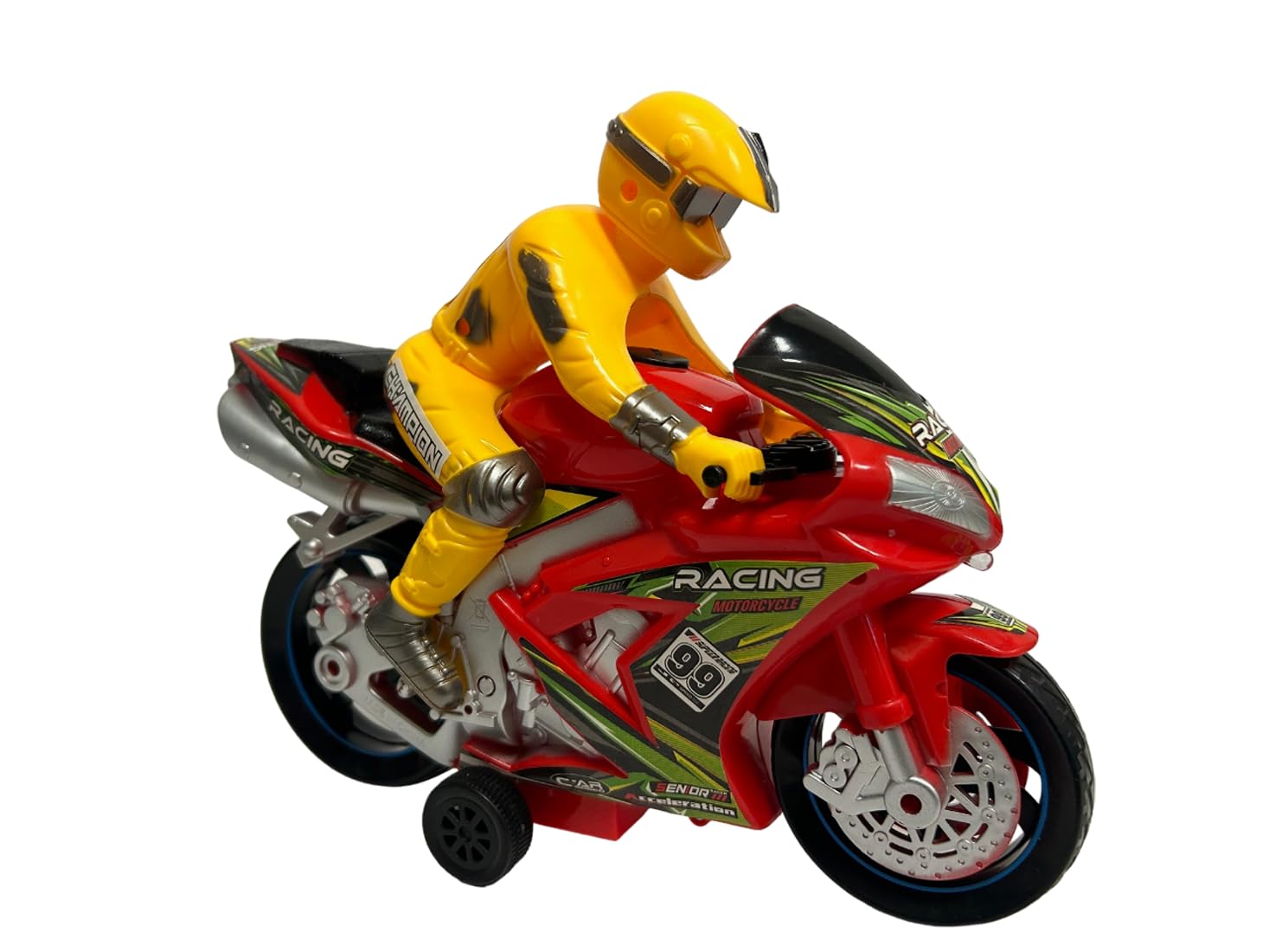 Generico Juguete para moto, luces y sonidos reales, para moto, con piloto grande, para carreras de embrague, Super Racing, para moto, juguete de carretera deportivo, colores surtidos (B)