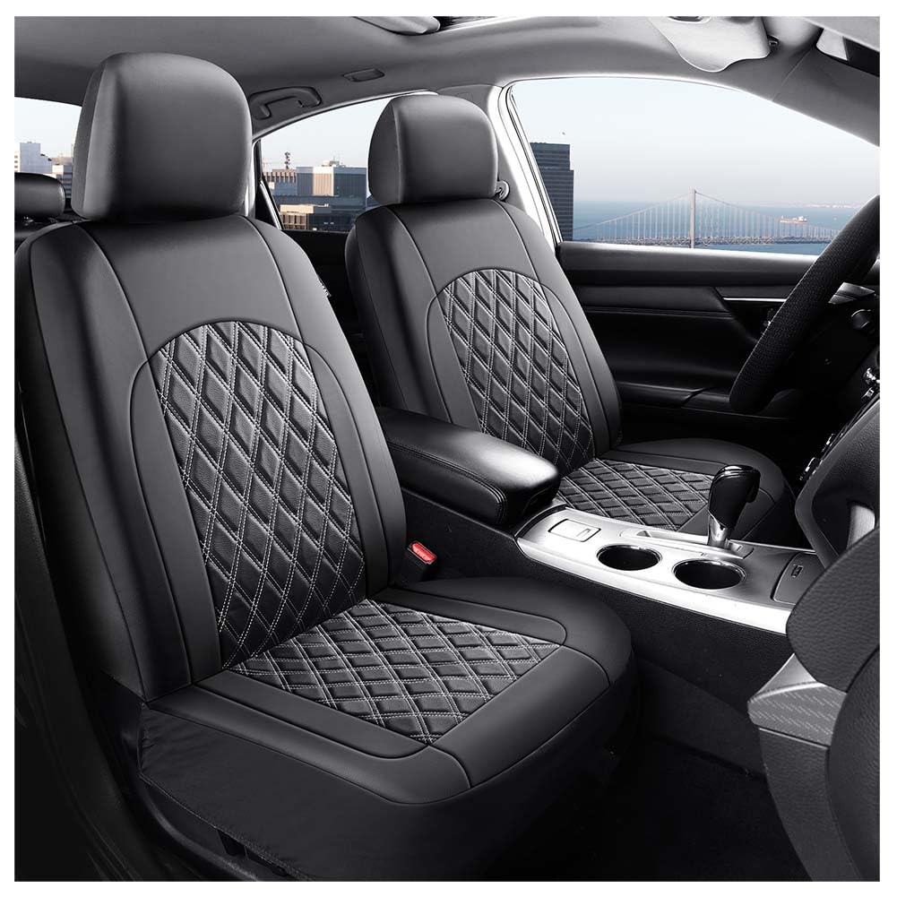 Housses siège voiture Audi A4 B6 cuir ensemble complet coussins auto avant arrière noir