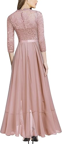 Miniatura 2 de Miusol Vestido Maxi Elegante de Dama de Honor con Volantes de Encaje Floral para Mujer
