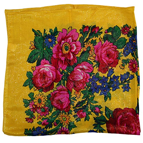 Acrylic Square Shimmer Tichel Japanese Floral Vintage Hairwrap Scarves3