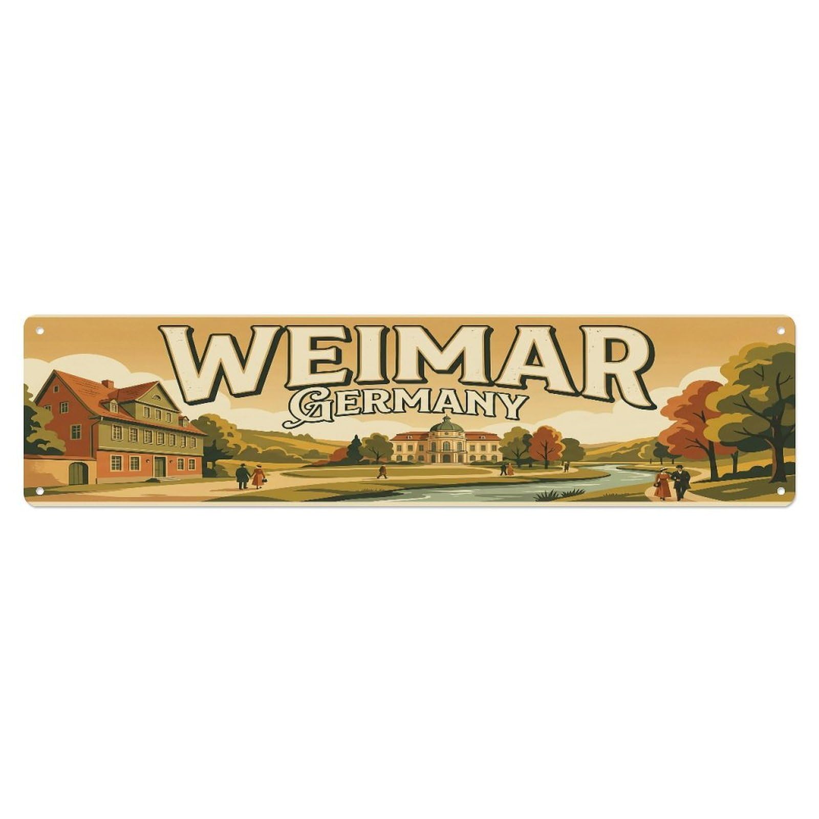 Tgrcjimh Style Metal Tin Sign Vintage Travel Weimar Germany