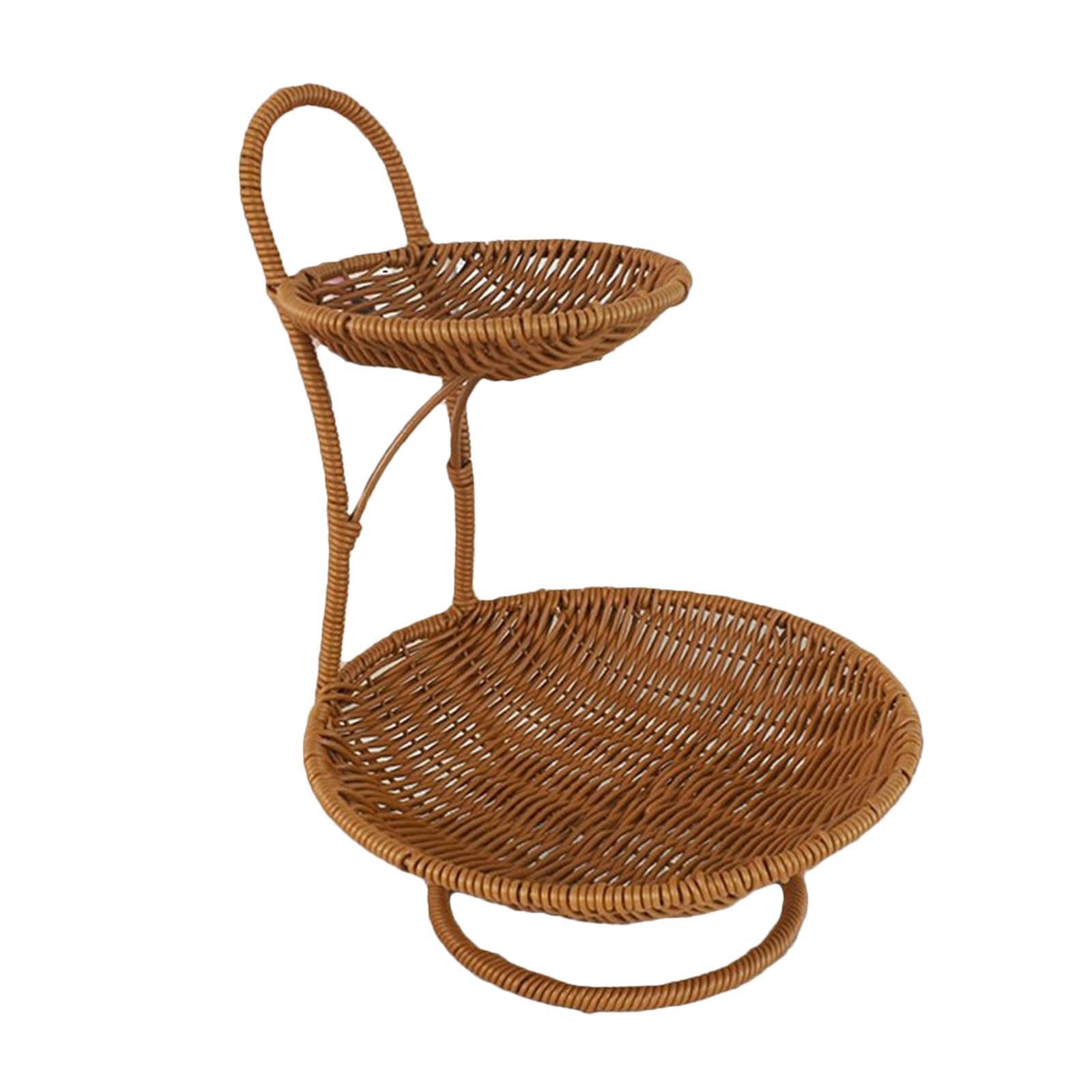 Pixzcsa 2 Layers Stylish Vegetable Holder Fruit Basket With Elegant For Kitchens Beautiful Stand Solutions For Organized Storage Countertop Fruit Basket Storage Bowl 35Cm